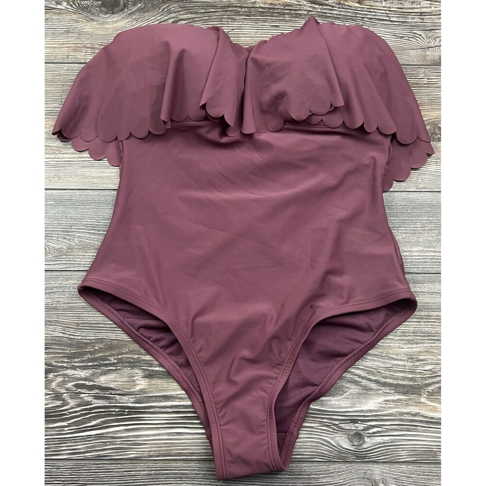 Kona Sol Woman's One Piece Swimsuit Bathing Suit Mulberry Bandeau W/Strap MEDIUM